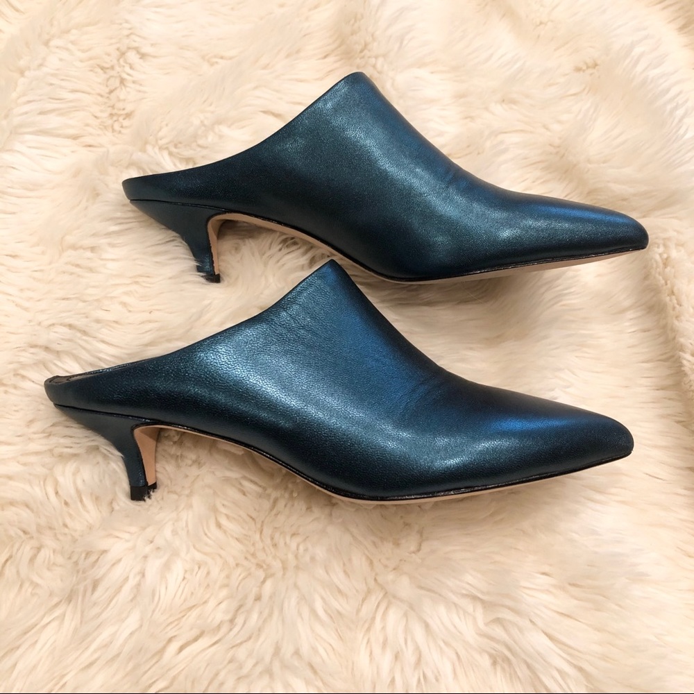 Pour la Victoire Teal Korrine Kitten Heeled Mule - Picture 3 of 7